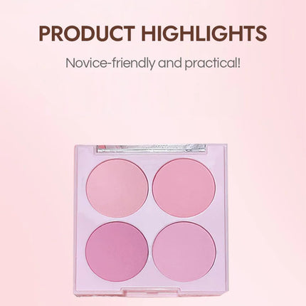 4 Colors Blush Powder Face Makeup Set Mixed Sweet Warm Colors Matte Cheek Powder Facial Beauty Cosmetic Makeup Blush