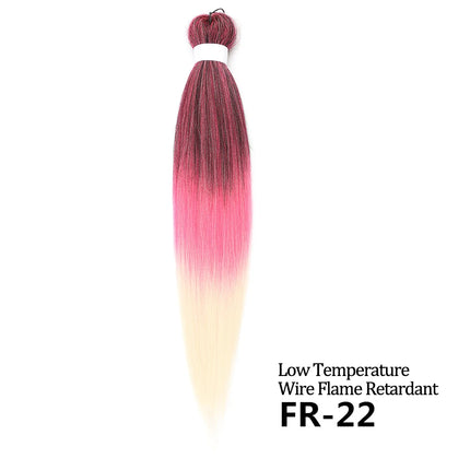 Jumbo Braids Pre Streched Hair Extension Soft Yaki Synthetic Crochet Braiding Box Braids Hair Kanekalon Red Pink For Kids Girls