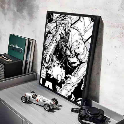 Classic Anime C_Chainsaw M_Man Poster Decorative Wall Art Stickers Mural Photo Print for Home Living Room Hallway Decor