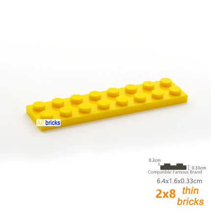 80pcs Bulk Building Blocks Thin Figures Bricks 2x8 Dots 13Color Educational Creative Size Compatible With 3034 Toys for Children