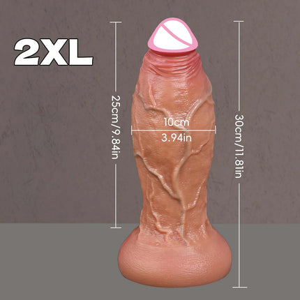 Huge Realistic Thick Dildo Double Silicone Skin Soft Glans Penis Woman Man Anal Sex Toy Suction Cup Big Dick Masturbators Dildos