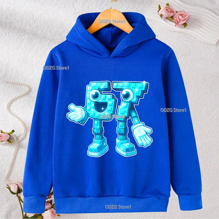 Autumn Winter Six Seven Cool Concise Print Kid Hoodies Fashion Boys Girls Long Sleeved Hooded Casual Warmer Children's Pullovers