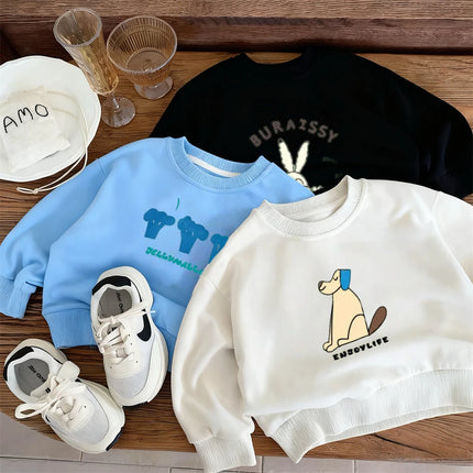 Lovely Sweatshirts Boys And Girls New Printing Long Sleeve Toddler Thin Loose Casual Sports Wear Kids Spring Autumn Clothing
