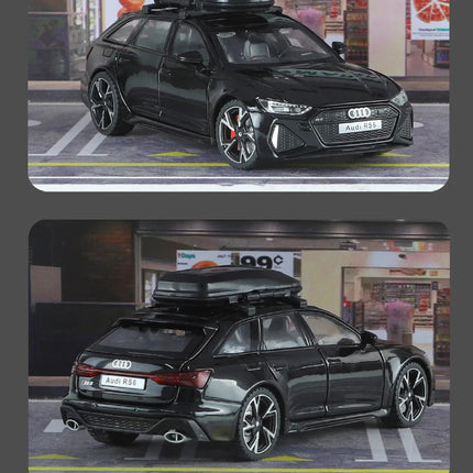 1/32 Audi RS6 Toy Car Model with Sound Light Doors Opened Alloy Diecast Model Vehicle Collection Toy for Boy Adult Festival Gift