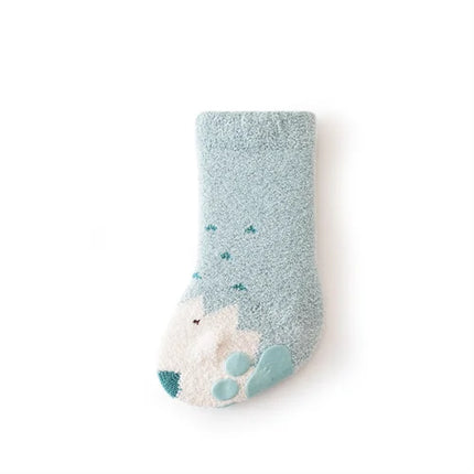 Lawadka Winter Newborn Baby Girl Boy Socks Anti Slip Coral Fleece Toddler Socks For Girls Boys Thick Warm Infant Baby Sock 0-3Y