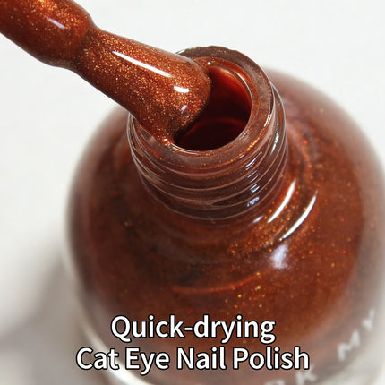 S165 CChestnut 10ml No-Bake Cat Eye Nail Polish. Crystal Berry color series base with berry red fragments. Quick-drying