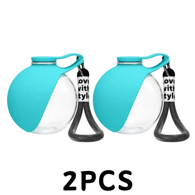 285ml Pet Drinking Silicone Bowl with Lanyard Removable Dog Feeding Bottle Leak-Proof Travel Bowl for Dogs on the Go
