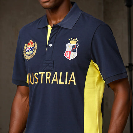 Men's polo shirt Australia Royal Short sleeve casual sports party cotton embroidered luxury contrast color original design