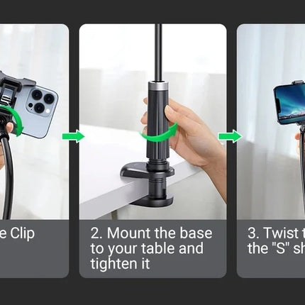 90cm Phone Holder Stand Lazy Bracket Headrest Bed 360 Flexible Long Arms Clamp Mount For iPhone Samsung and 3.5~6.7" Device