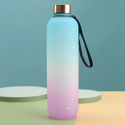 1L Water Bottles for Girls Kids Leakproof Gym Fitness Sports Bottle for Outdoor Travel, Camping Frosted Plastic Drinking Bottle