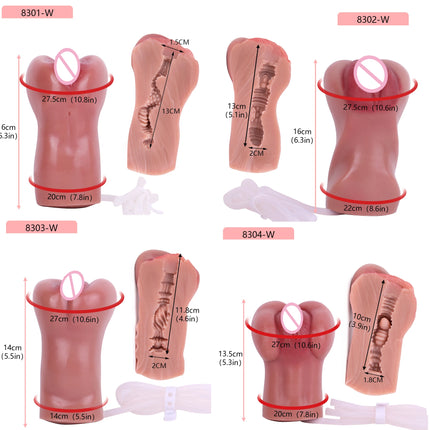 FAAK Soft Silicone Squirting Pocket Pussy Stroker Ejaculation Male Masturbator Realistic Vagina Clit  Anal Sex Toys For Men