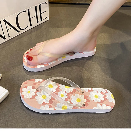Flip Flops Trendy Summer Outerwear Fashionable Clip On Beach Slippers Anti Slip Couple'S Splint Slippers Leisure Convenience
