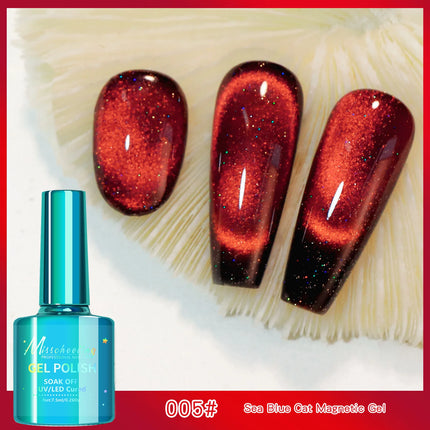 Semi Permanent Lacquer Hybrid Varnish Galaxy Crystal Cat Eye Gel Manicure DIY with Glitter Effect