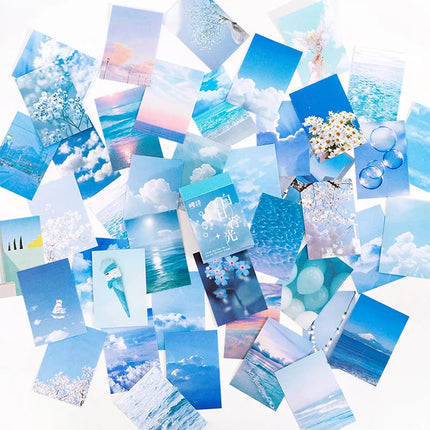 50 Sheets World scenery Style Sticker Book Coated paper Journal DIY Material Decoration Sticker Memo Pad Scrapbook Stationery