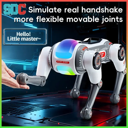 Stunt Smart Remote Control Robot Dog AI Voice Controlled Dual Remote Programmable Flip Stunt Interactive Toy For Boys Kids