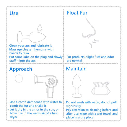 Anal Sex Toys of Long Pink Faux Fur Fox Tail with Stainless Steel Metal Butt Plug for Fetish Fantasy Flirting Adult Supplies