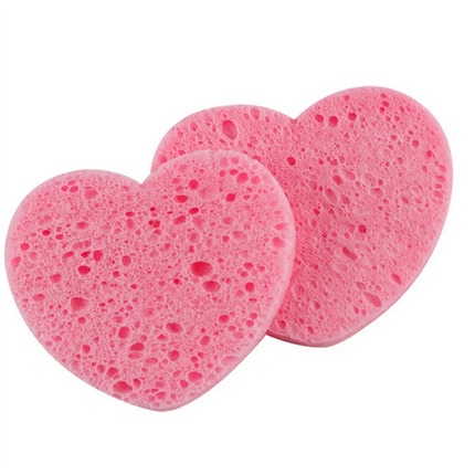 10/20/50PCS Pink Heart Shape Facial Sponges Pad Compressed Natural Reusable Facial Cleansing Pads Exfoliating For Cleansing