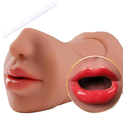 Realistic Male Masturbation Blowjob 3 IN 1 Artificial Vagina Masturbator Cup Deep Throat Oral Anal Clit Adult Products Sex Toy18
