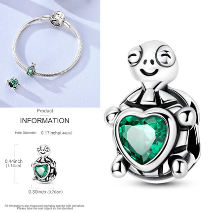 New 925 Sterling Silver Cactus Four Leaf Clover Charm Spring Green Series Bead Pendant For Original Beads Bracelet DIY Jewelry