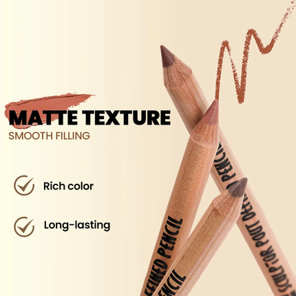 1 set of 6pcs  - Matte velvet lip liner pen set, waterproof, long-lasting and non-fading, suitable for various makeup looks