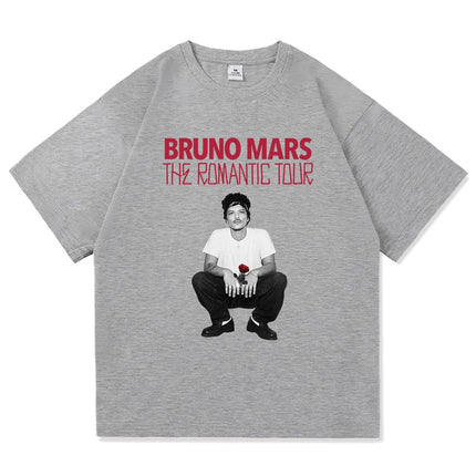 The Romantic Album T Shirt Bruno Mars The Romantic Tour 2026 Men/women Clothing Vintage Harajuku High Quality Cotton Tshirts