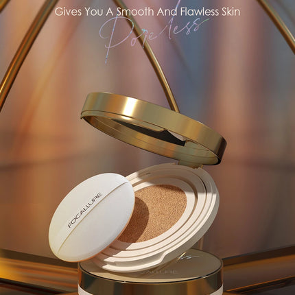 FOCALLURE Foundation Air Cushion Waterproof Matte Base Poreless High Coverage Face Cream Nutritious Smooth Foundation Makeup