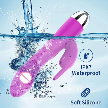 Huge Silicone Dildo Rabbit Vibrator for Women Clitoris Stimulation Massage 10 Speed G Spot Vibrator Adult Sex Toys