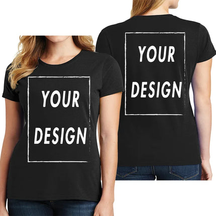 EU Size Custom Team T-shirt for Women, Add Your Own Design in Front and Back, Print and Text, High-quality T-shirt for Men