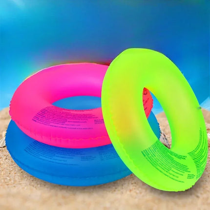 Summer Pool Fluorescent Inflatable Toys Outdoor Swimming Ring Color Random Beach Swimming Floating Water Toys for Kids Adults