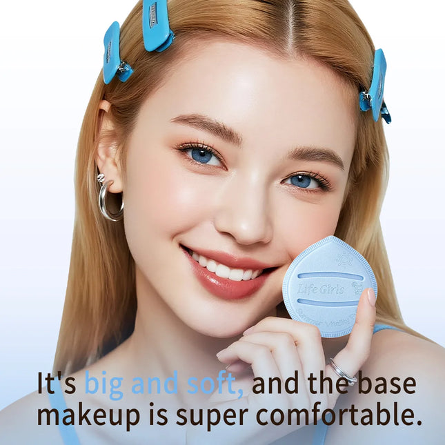 Life Girls Macaron Color Powder Puff Makeup Sponge Cushion Soft Thick for Dry Wet Use High-Coverage Base Makeup Application