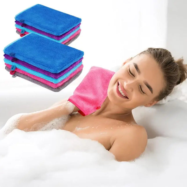 1Pc Colorful Makeup Remover Cleansing Gloves Reusable Soft Microfiber Face Care Towel Beauty Facial Cleansing Cloth Skin Care