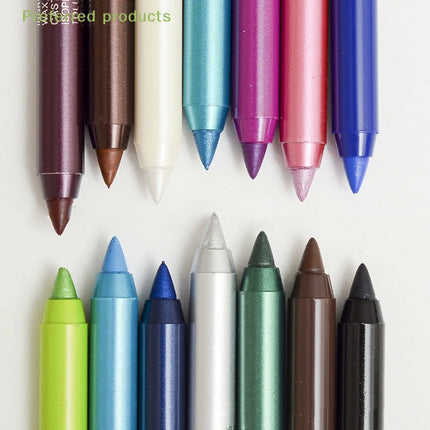 1Pc 14 Colors Eyeshadow Pen Multifunctional Highlighter Pearl Glitter Eyeliner Gel Eye Makeup Pen Monochrome Highlighter