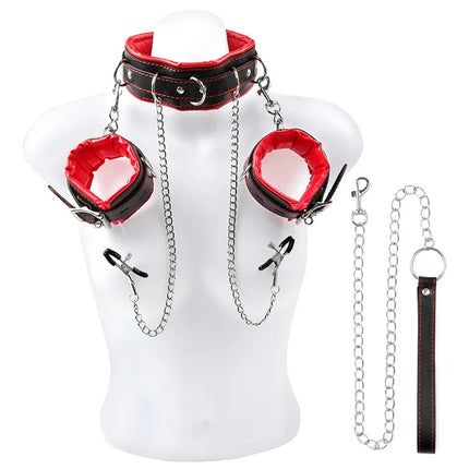 Bdsm Bondage Restraints Choking Ring Slave Fetish Neck Collar Metal Chain BDSM Games Traction Flirt Sex Toys For Women Couples