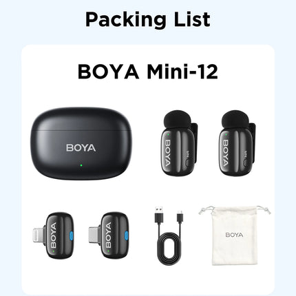 Boya mini Wireless Lavalier Microphone for iPhone Android Smartphone PC Computer , Vlogging TikTok YouTube Content Creators