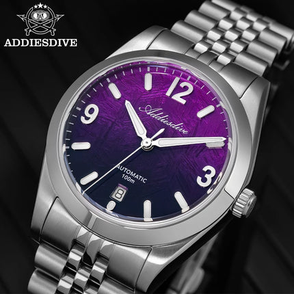 ADDIESDIVE Men Luxury Diver Automatic Mechanical Watch Sapphire Crystal 100M Waterproof Stainless Steel Business Sports AD2547