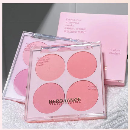 4 Colors Blush Powder Face Makeup Set Mixed Sweet Warm Colors Matte Cheek Powder Facial Beauty Cosmetic Makeup Blush