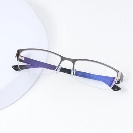 Anti Blue Light Reading Glasses Men Women Half-frame Diopter Glasses Business Male Presbyopic Eyeglasses +1.0 1.5 2.0 2.5 4.0