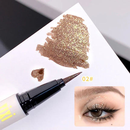 Liquid Aurora Blue Shiny Eye Liner Pen Glitter Phosphorescence Pigment Waterproof Shimmer Sparkling Eyeliners Diamond Eye Makeup