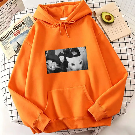 Hip Hop Cat Print Hoodies Spring Autumn Winter Casual Hoodies Sweatshirts Men Women Tops Streetwear Cat Hoodie Sweatshirt