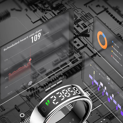 2025 COLMI R12 Smart Ring with Display Screen and Touch, Wireless Charging, Health Manager, 5 ATM Waterproof For Men Women