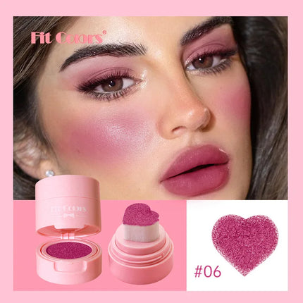 Heart Blush Stick Sponge Stamp Facial Blush Waterproof Brightening Face Contouring Shadow Blusher Tint Cheek Korean Cosmetics