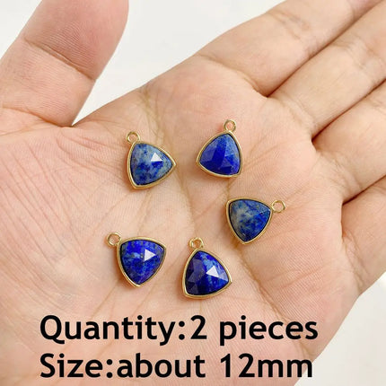 Blue Lapis Lazuli Pendant Gems Cross Hand Oval Shape Natural Stone Lapis Lazuli Charms for Jewelry Making Necklace DIY Bracelet