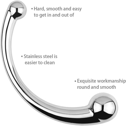 Double Ended Stainless Steel G Spot Wand Prostate Massage Stick Pure Metal Penis P-Spot Stimulator Anal Plug S&M anal dilator