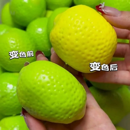 Handmade Crispy lemon Stress Ball Squeeze Toy, Color-Changing Mango Squishy Fidget Ball, ASMR Sensory Stress Relief Toy
