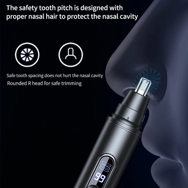 HOMEFISH Men's Electric Nose Hair Trimmer USB Rechargeable Painless Nose Ear Eyebrow Hair Remover Portable Mini Clipper