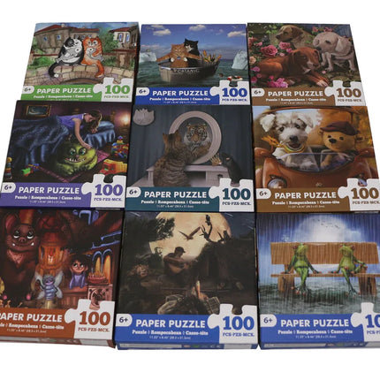 100 Pieces Jigsaw Puzzle Assembling Picture Dog Animals Decompression Puzzles Toy for Adult Children Kids Educational Gifts