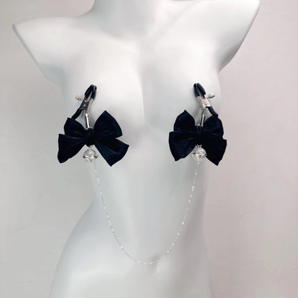 Pink Streamer Bow Anal Plug Nipple Clip BDSM Cosplay Cuet Buttplug Dildo Vaginal Anal Stimulation Sex Toy for Women Adult Game
