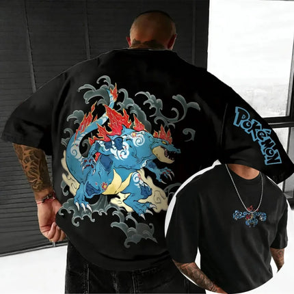 Oversized Cosplay Costume Pokémon Giratina 2026 Summer New Arrival Harajuku Anime Print Y2K Hip-Hop Casual Unisex T-Shirt