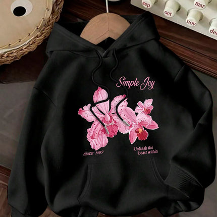 Women Hoodies Beautiful Flowers 2025 Winter Autumn Clothes Y2k Sweatshirt Top Hoodie Long Sleeve Women's Casual Clothing