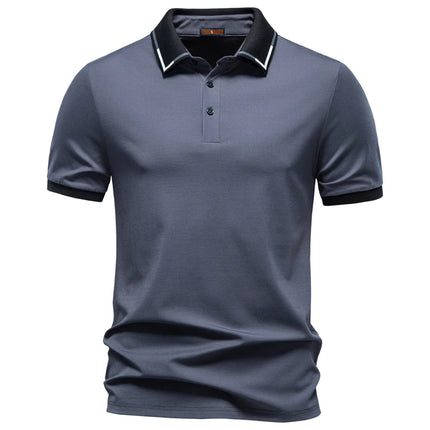 AIOPESON Men's Slim Fit Short Sleeve Polo Shirt Solid Color Lightweight Breathable Fashion Summer Polo Shirts for Men